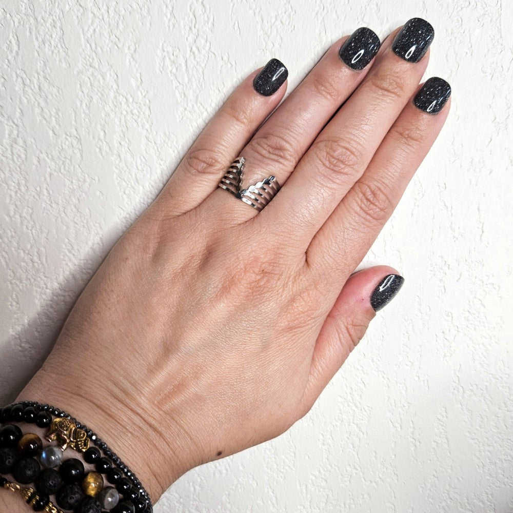 Bague VEGA multi ligne argent