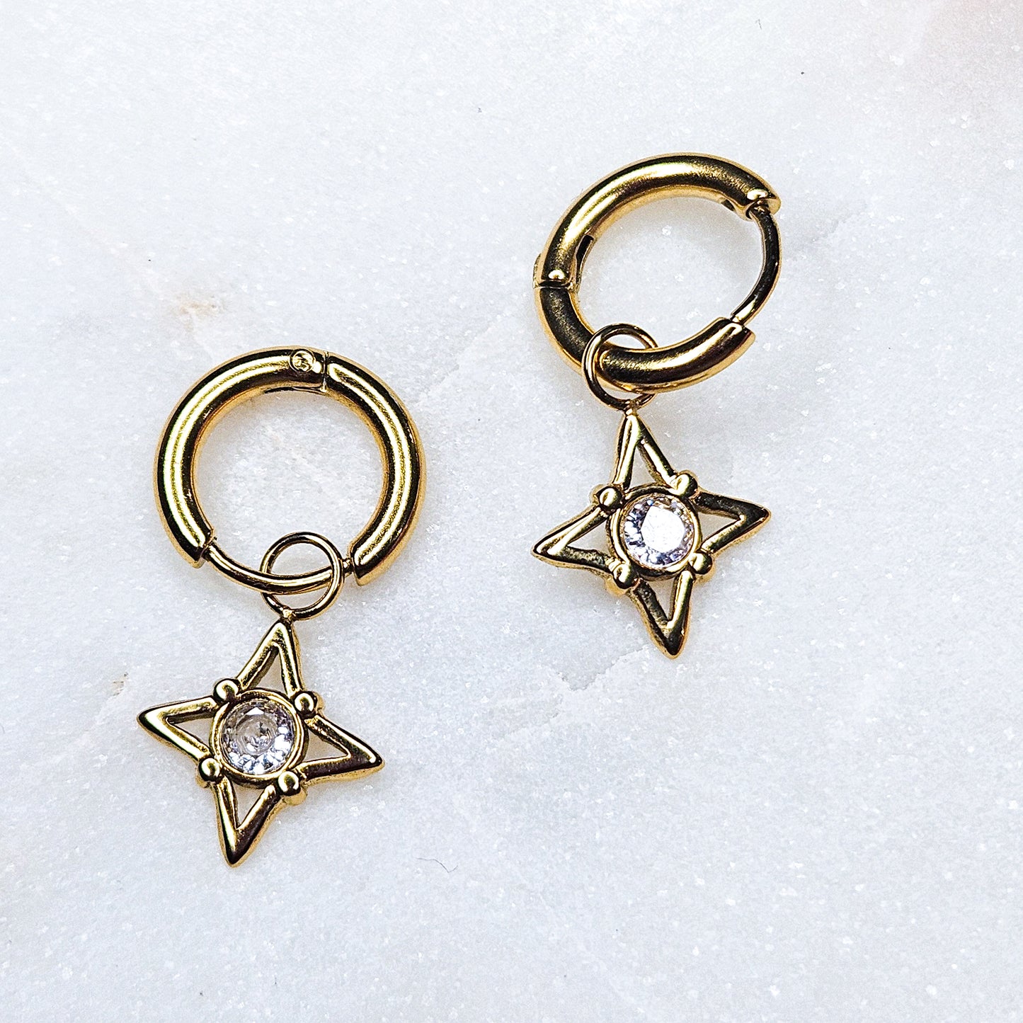 Boucles d'oreille dorée étoile Sirius