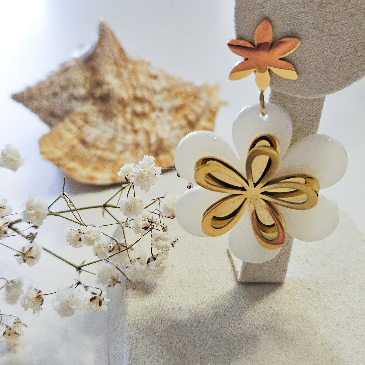 Boucles d'oreilles Merilys - Blanc