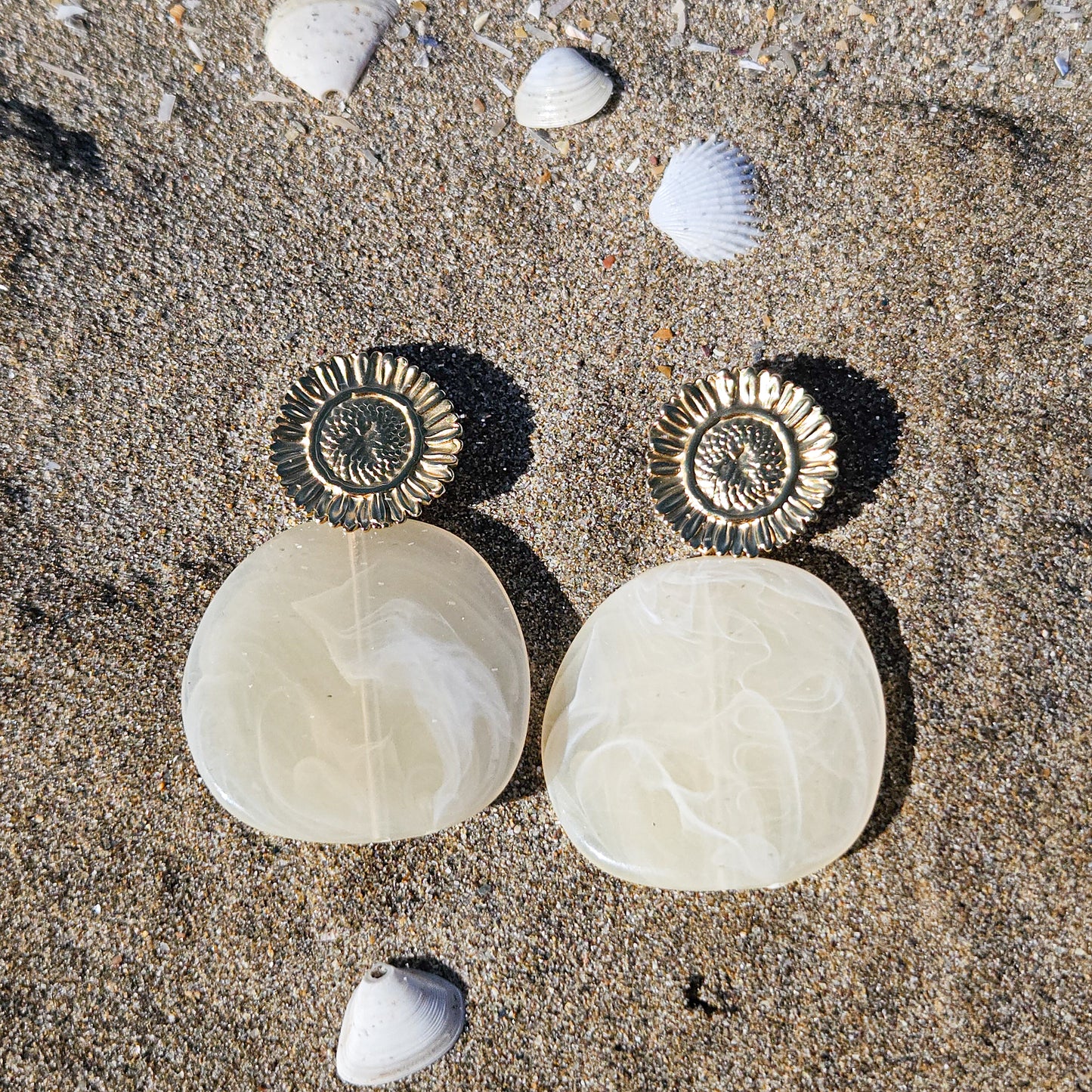 Boucles d'oreilles ZERI beige