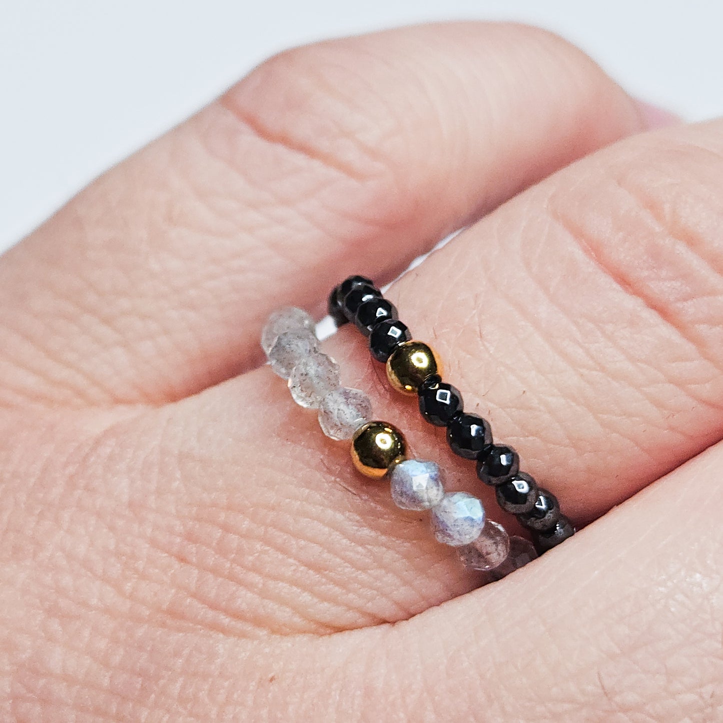 Bague pierre minérale Néora Hématite or