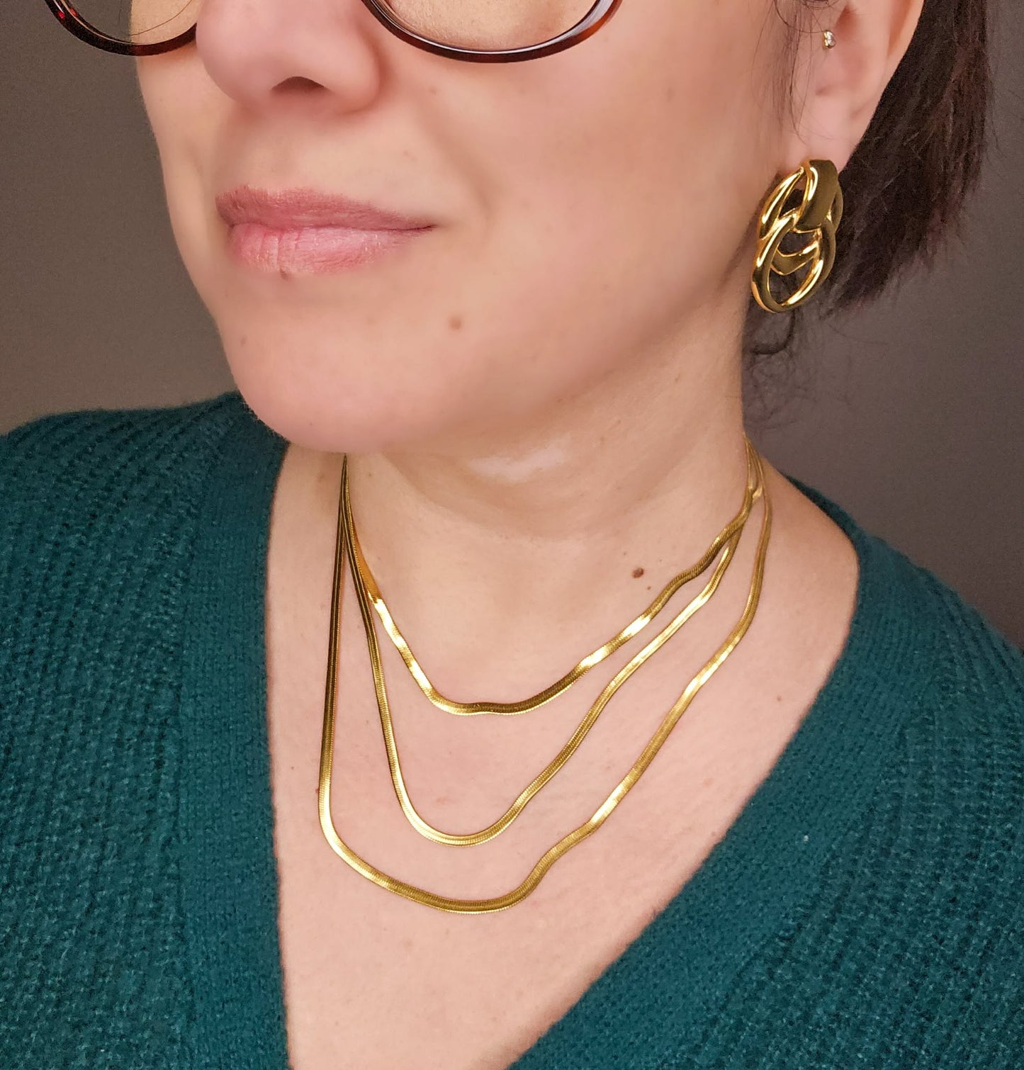 Boucles d'oreilles Solène dorées