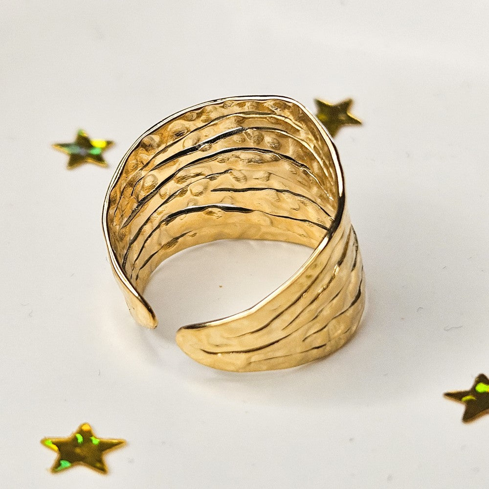 Bague PERSE dorée multi ligne