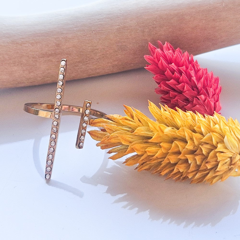 Bague Brooks strass dorée