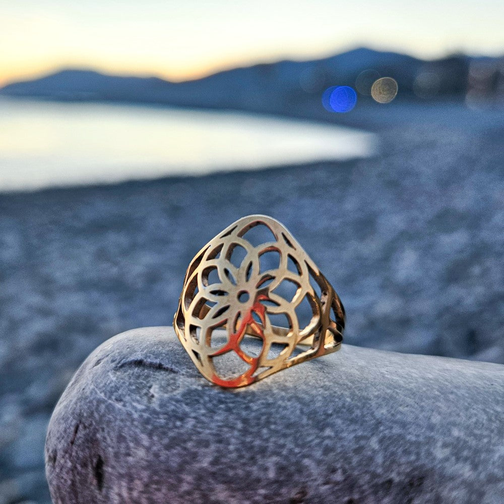 Bague LOTUS dorée - Plaqué or