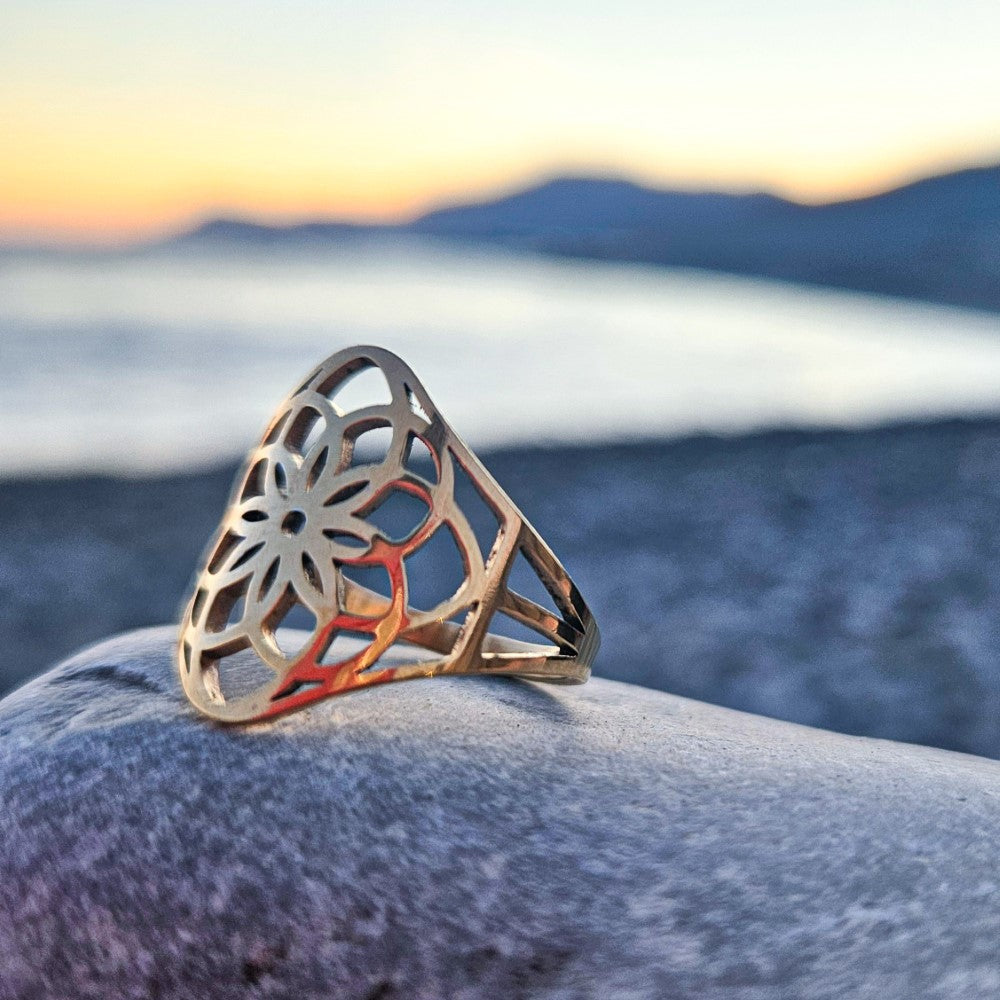 Bague LOTUS dorée - Plaqué or