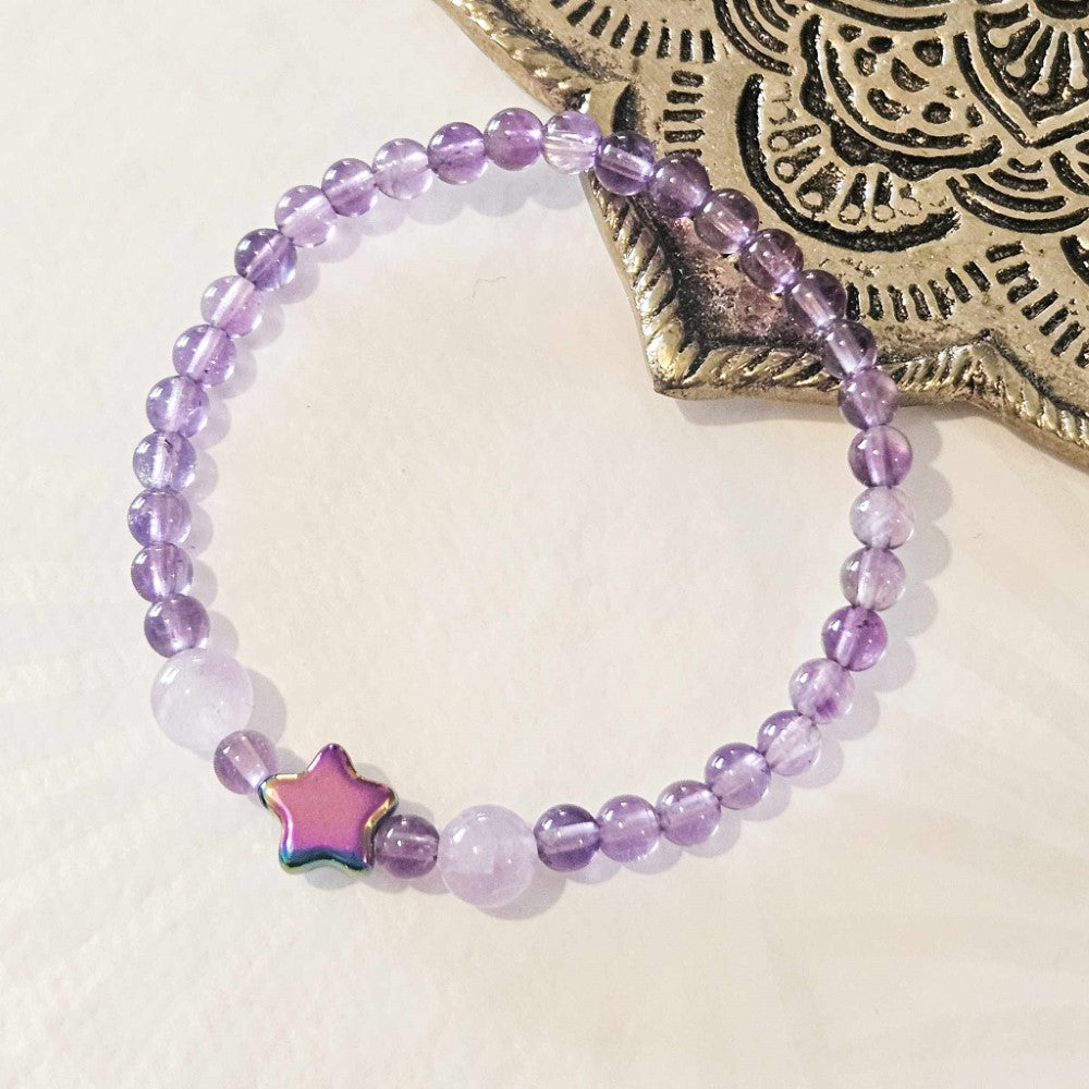 Bracelet ENFANT en pierre d'Améthyste 4mm