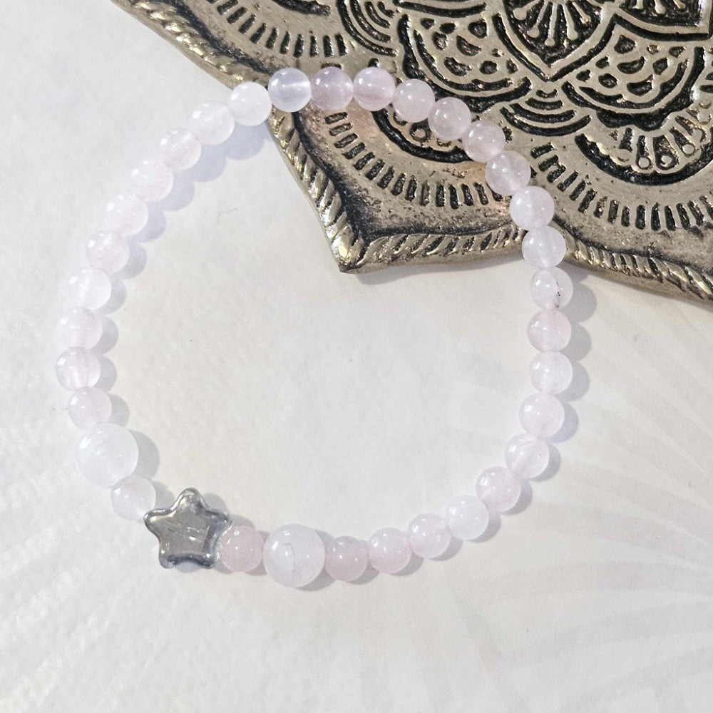 Bracelet ENFANT en pierre de Quartz rose 4mm