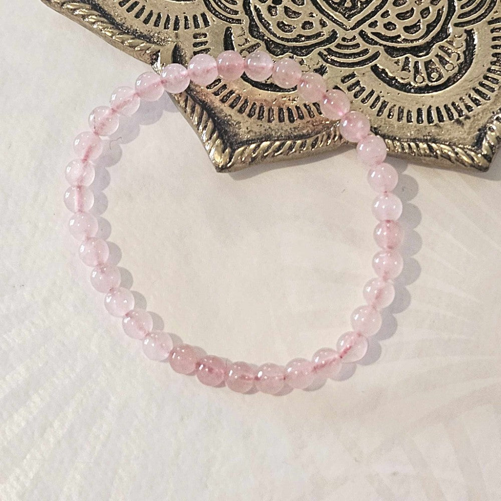 Bracelet ENFANT simple en pierre de Quartz rose 4mm