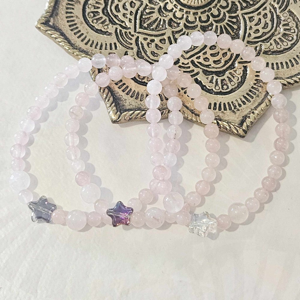 Bracelet ENFANT en pierre de Quartz rose 4mm