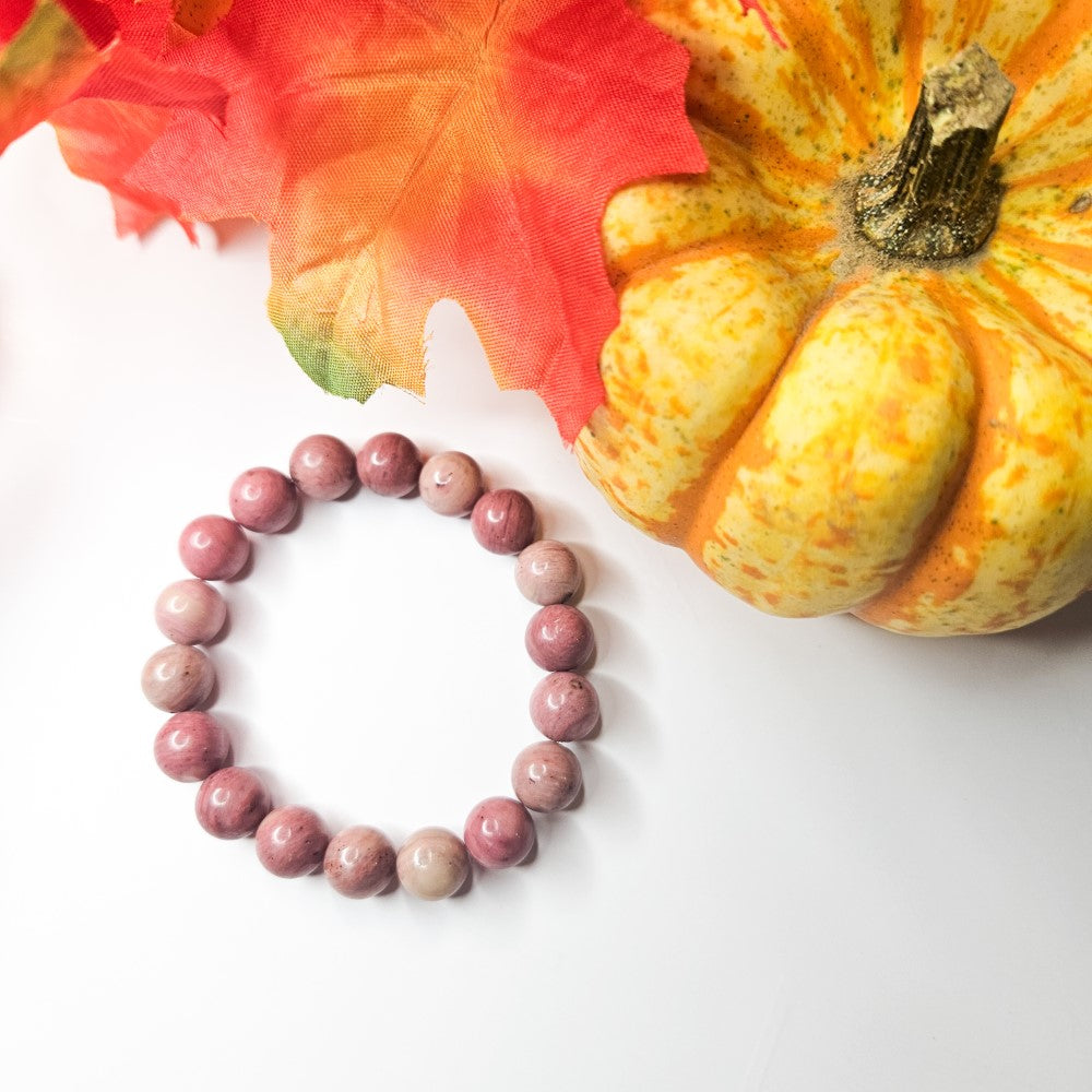 Bracelet pierre en Rhodonite 10 mm