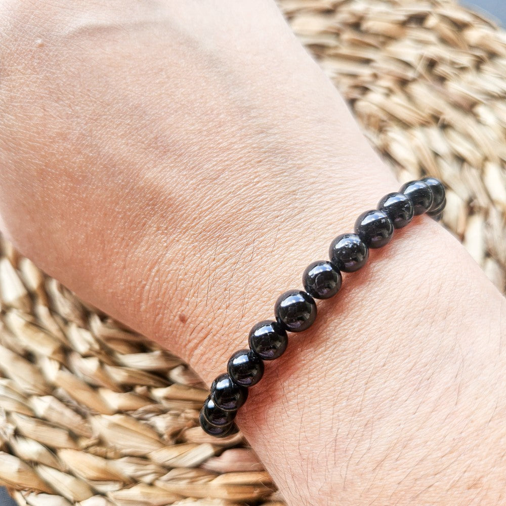 Bracelet en pierre de Obsidienne noire 6 mm