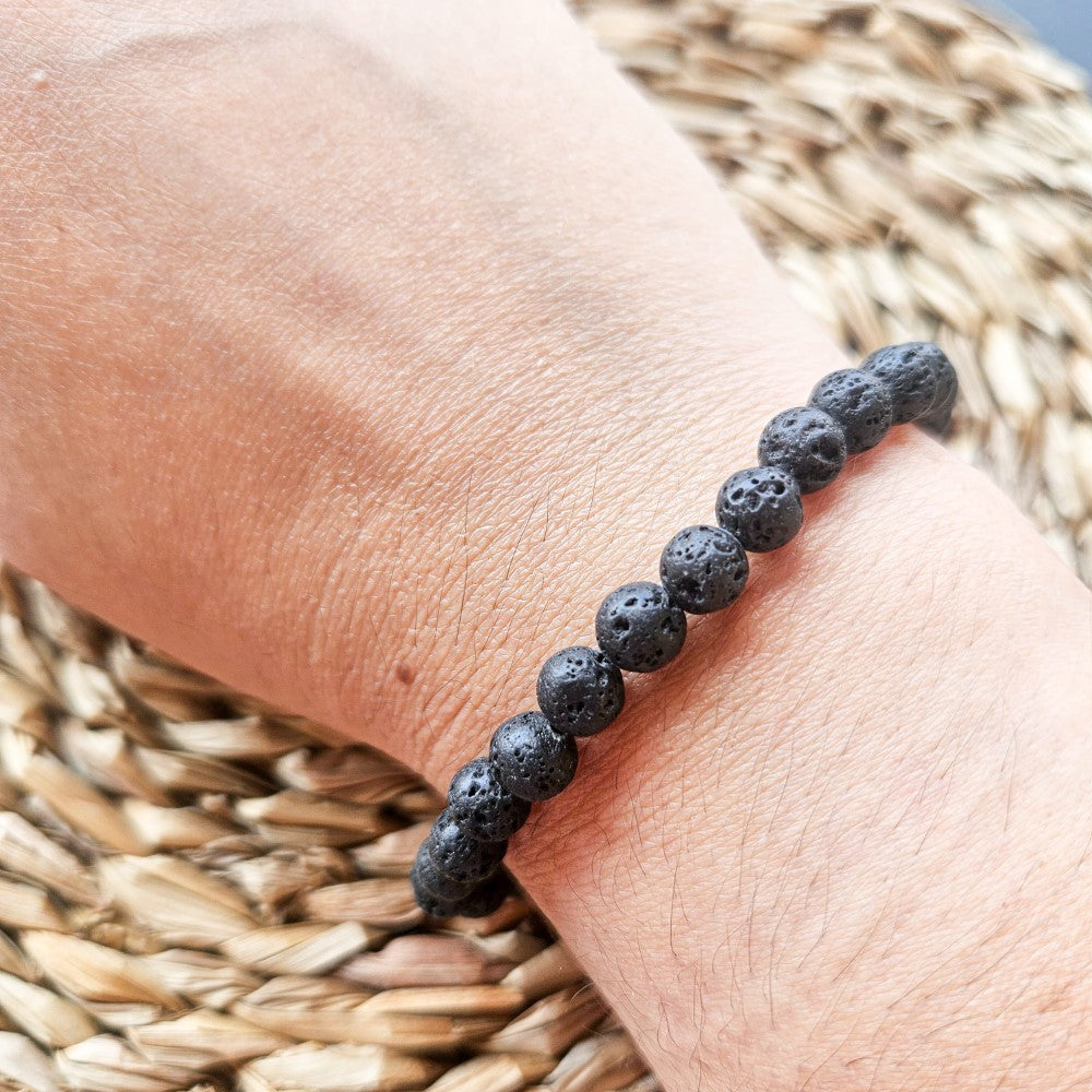 Bracelet en pierre de Lave 6 mm