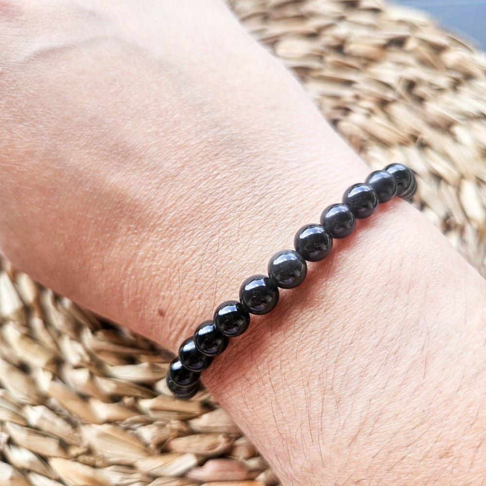 Bracelet en pierre de Tourmaline noire 6 mm