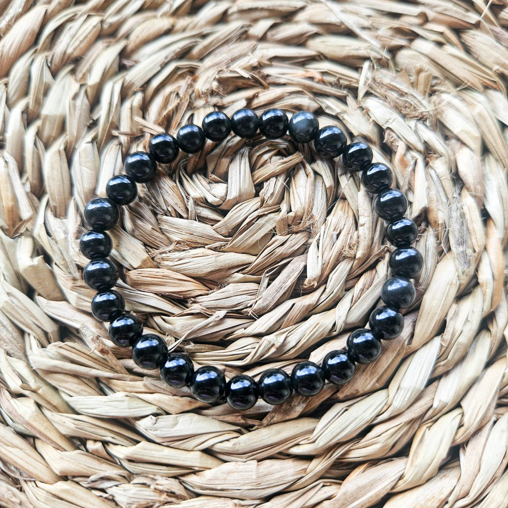 Bracelet en pierre de Tourmaline noire 6 mm