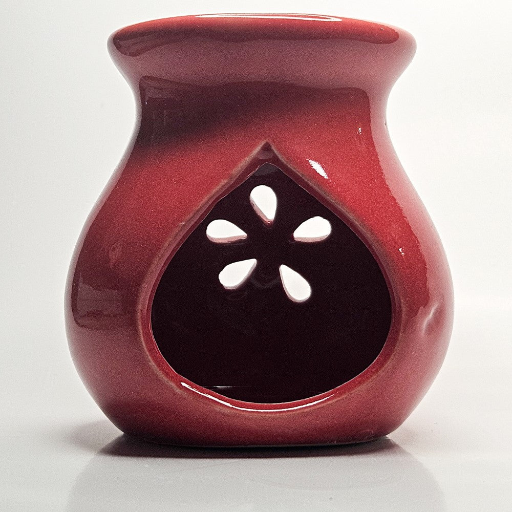 Brûleur Huile / fondant en céramique rouge