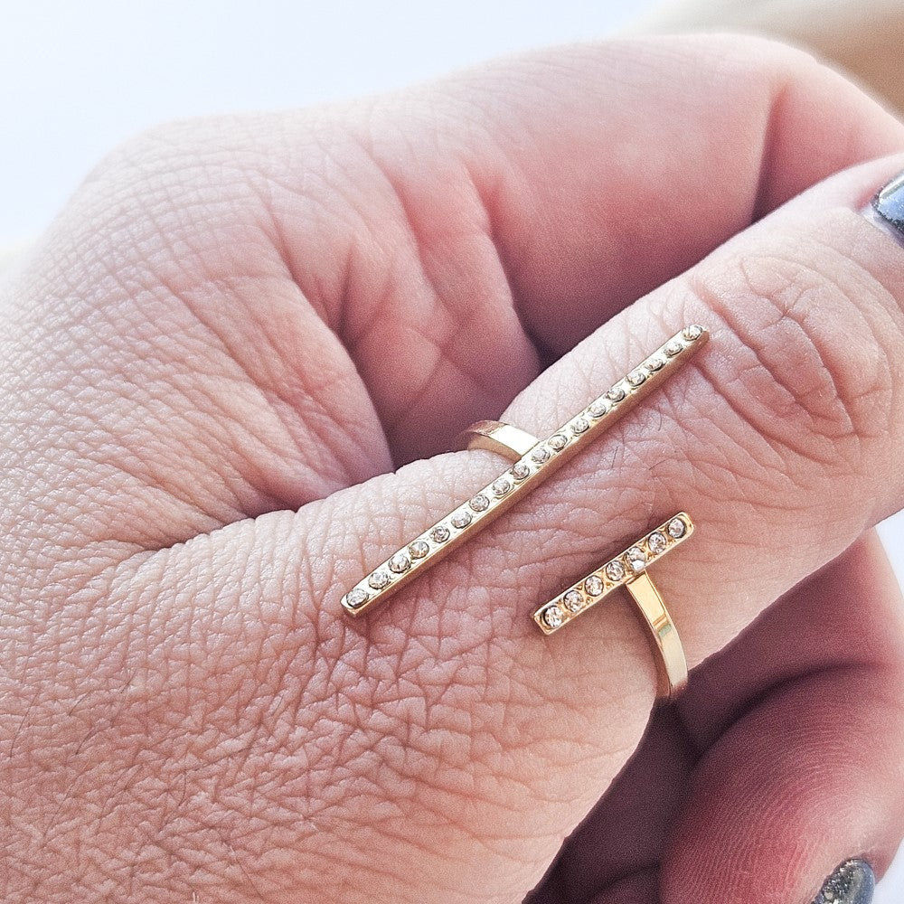 Bague Brooks strass dorée