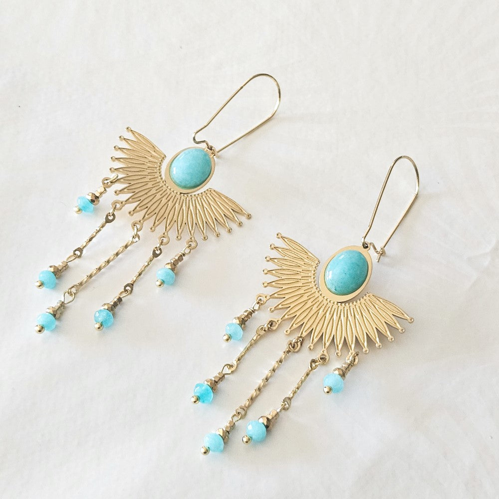 Boucles d'oreilles LUNA turquoise