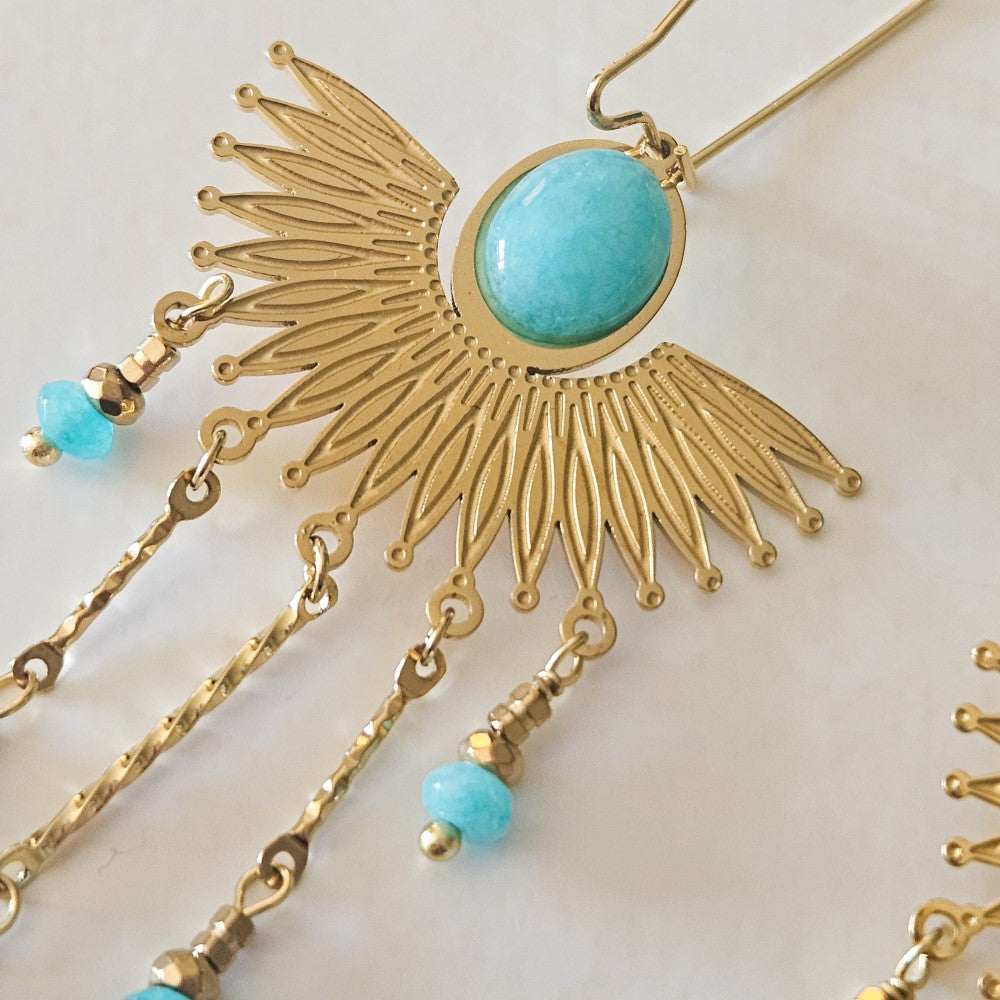 Boucles d'oreilles LUNA turquoise