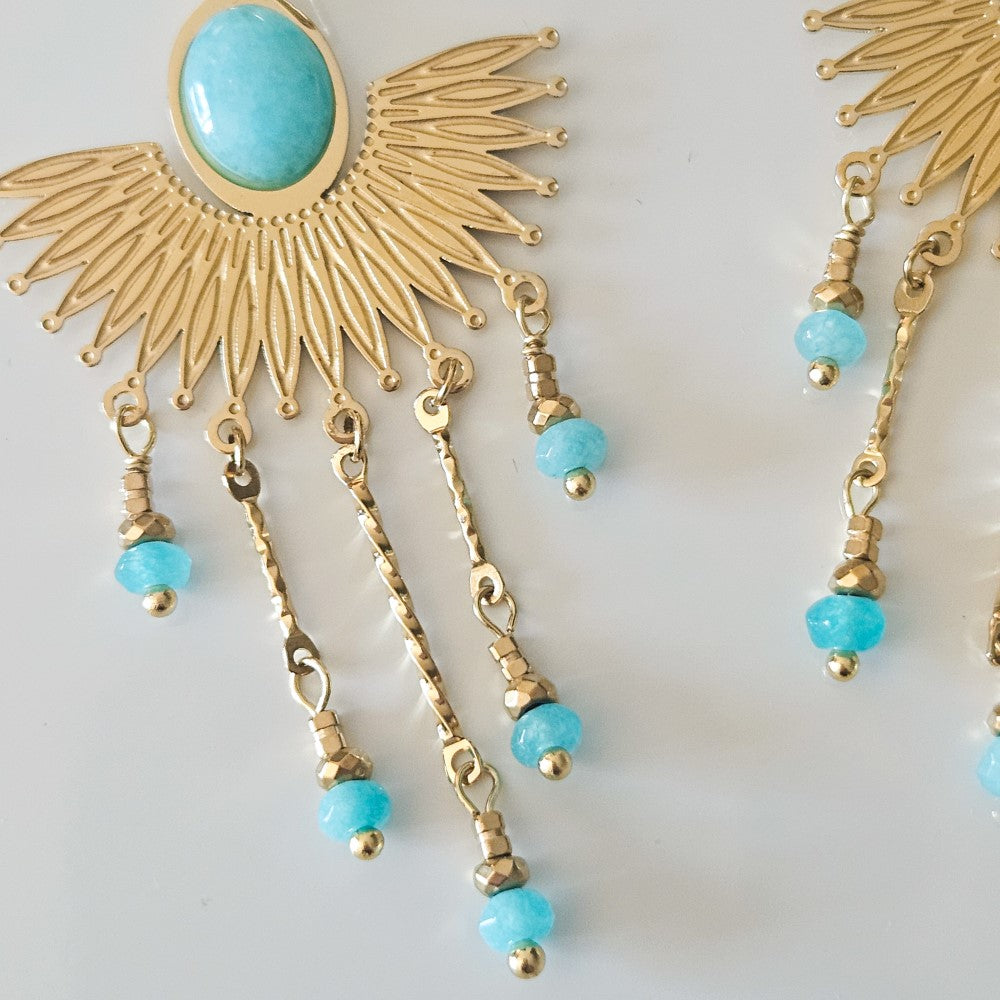 Boucles d'oreilles LUNA turquoise