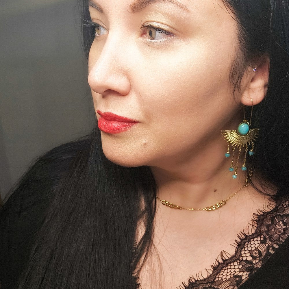 Boucles d'oreilles LUNA turquoise