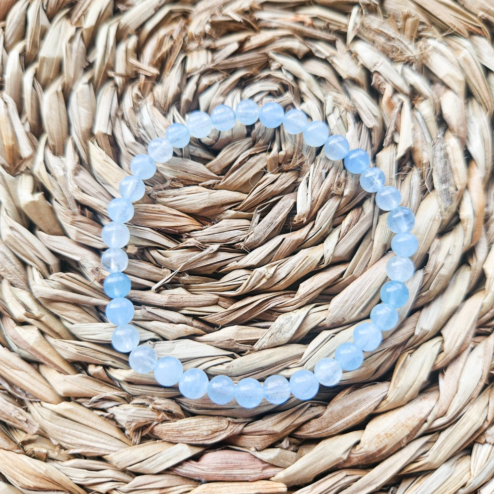 Bracelet en pierre d'Aigue Marine 4 mm