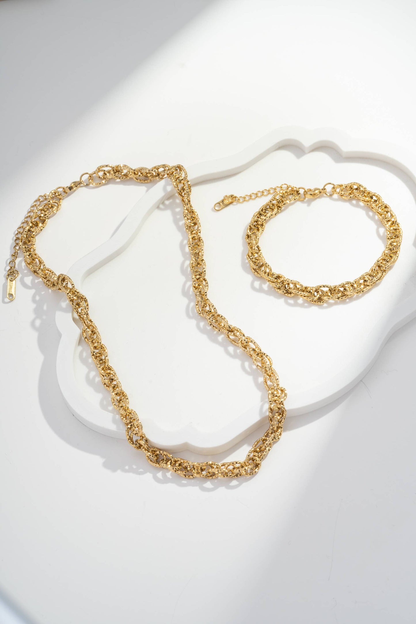 Solstice Chain — Twisted Gold Necklace in Stainless Steel