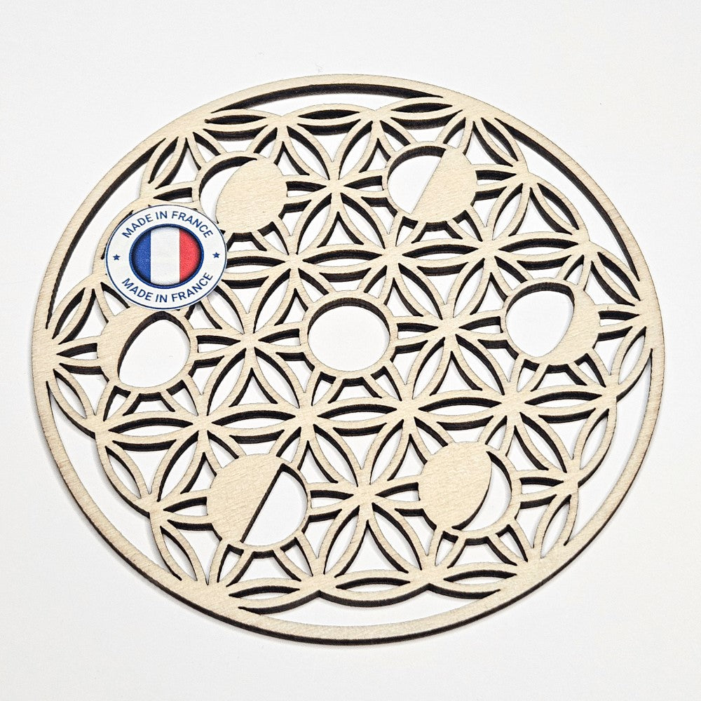 Plaque de rechargement fleur de vie & phase lunaire