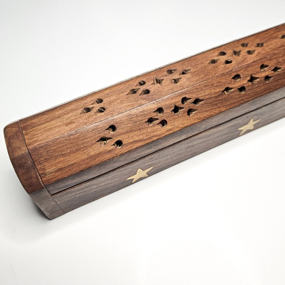 Porte-encens coffret en bois étoile
