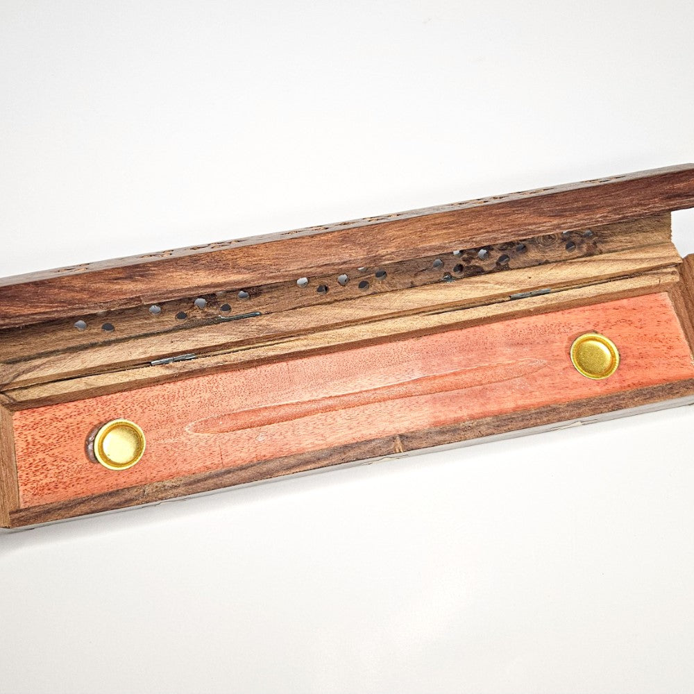 Porte-encens coffret en bois étoile