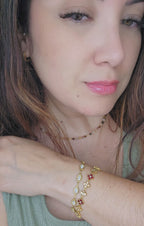 Bracelet trèfle champagne Ana
