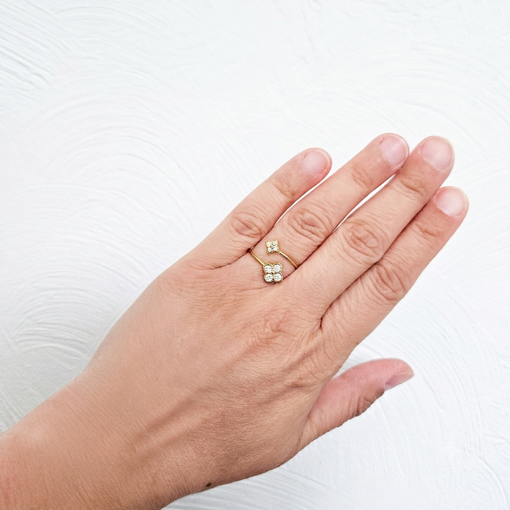 Bague MAYA fleurs et strass