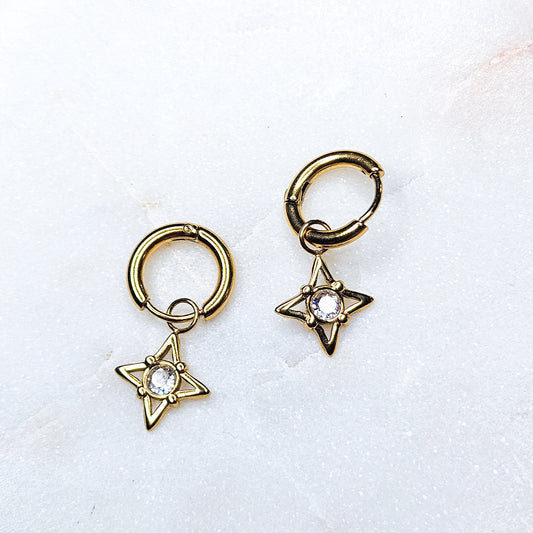 Boucles d'oreille dorée étoile Sirius