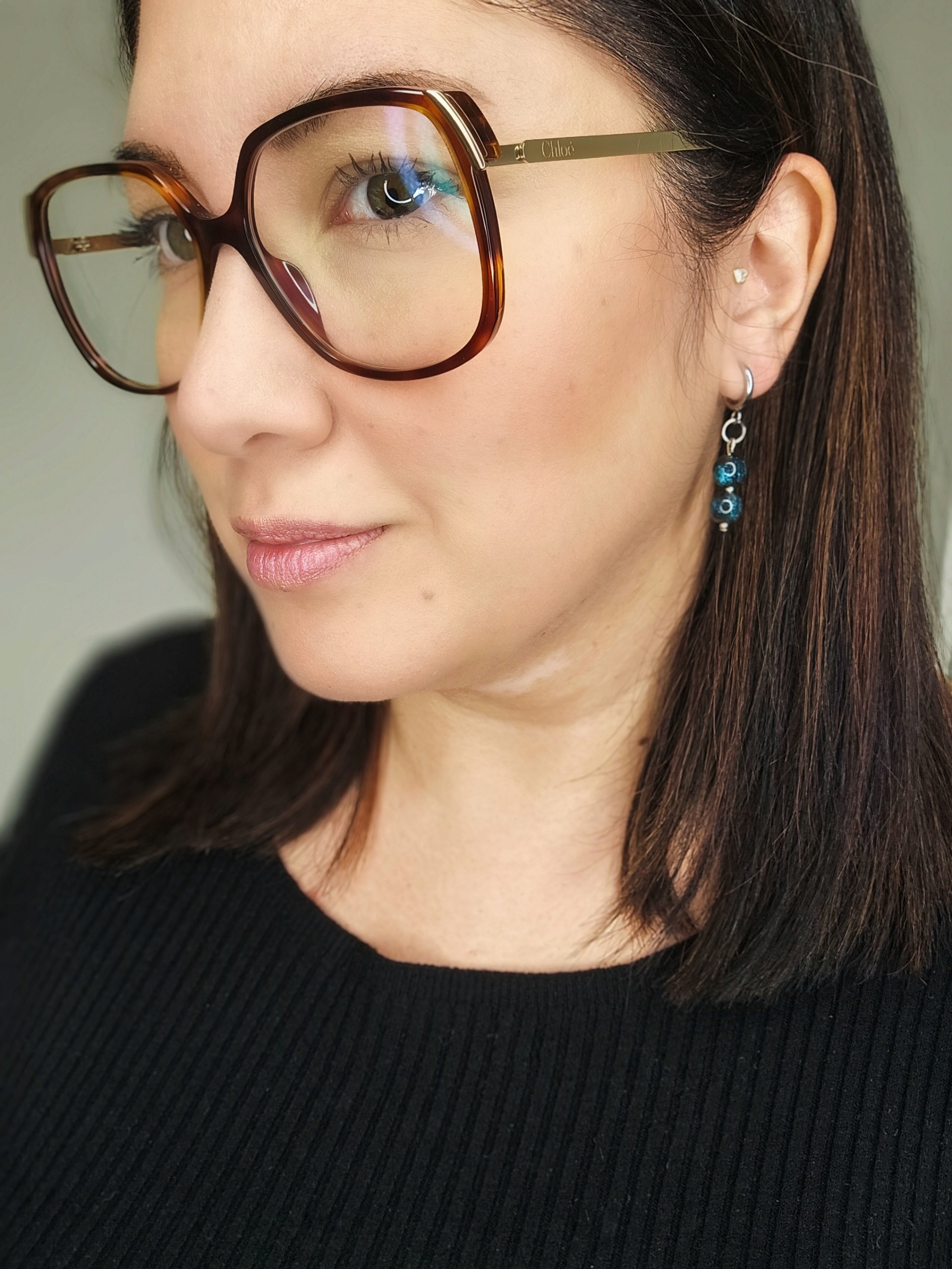 Boucles d'oreilles Esméa bleu marine