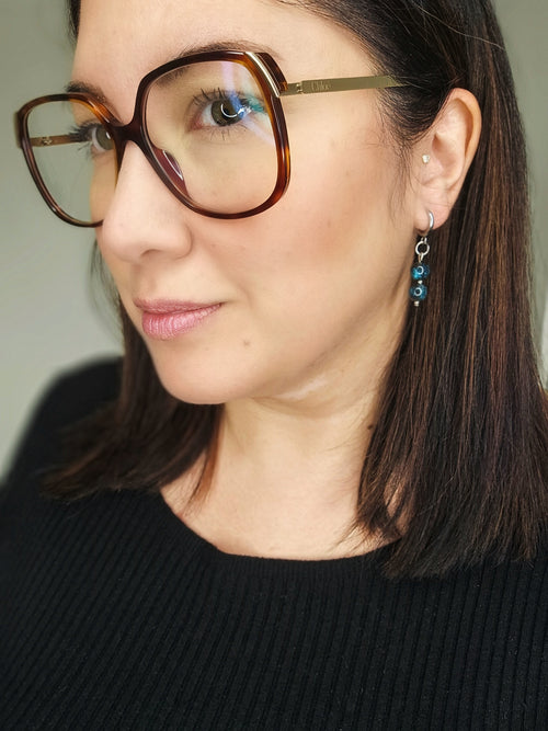 Boucles d'oreilles Esméa bleu marine