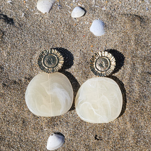 Boucles d'oreilles ZERI beige