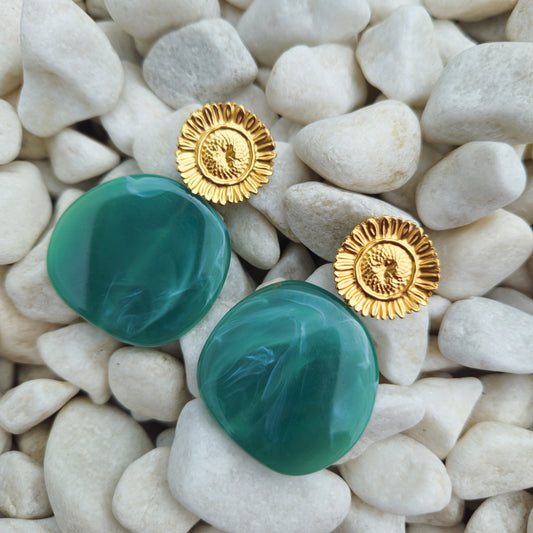 Boucles d'oreilles ZERI vert