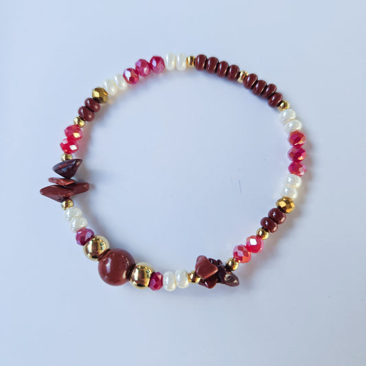 Bracelet Sylara en Jaspe rouge - Stabilité, ancrage et confiance