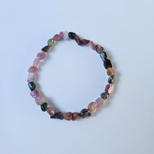 Bracelet en pierre de Tourmaline multicolore  – Équilibre et protection