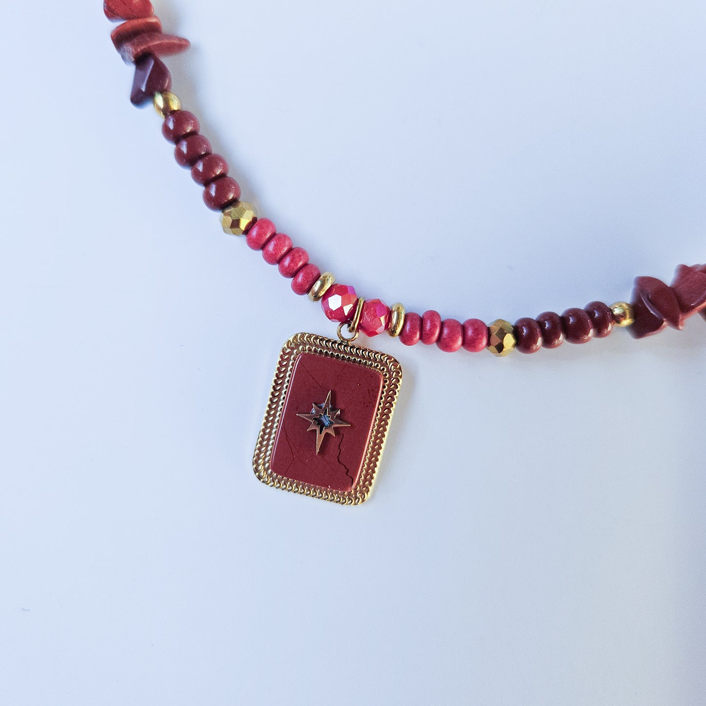 Collier Sylara en Jaspe rouge - Stabilité, ancrage et confiance