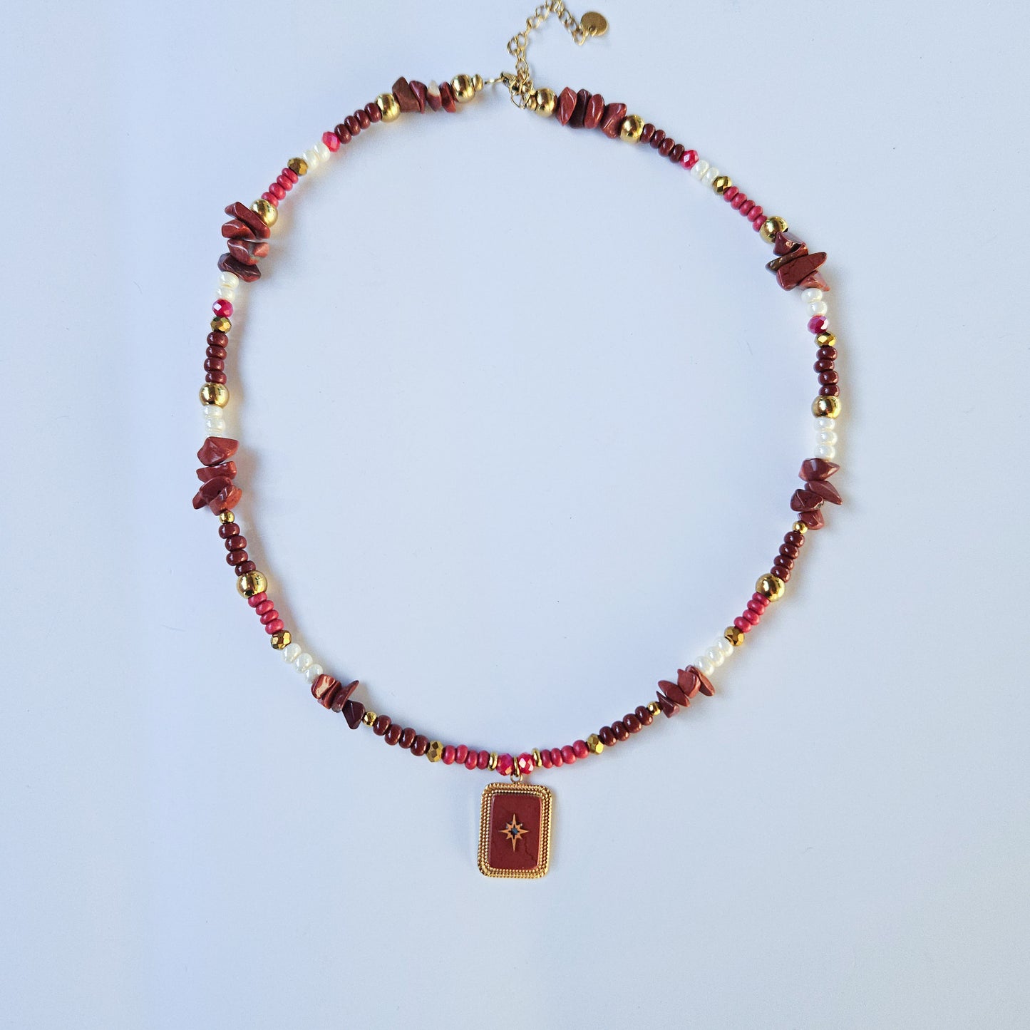 Collier Sylara en Jaspe rouge - Stabilité, ancrage et confiance