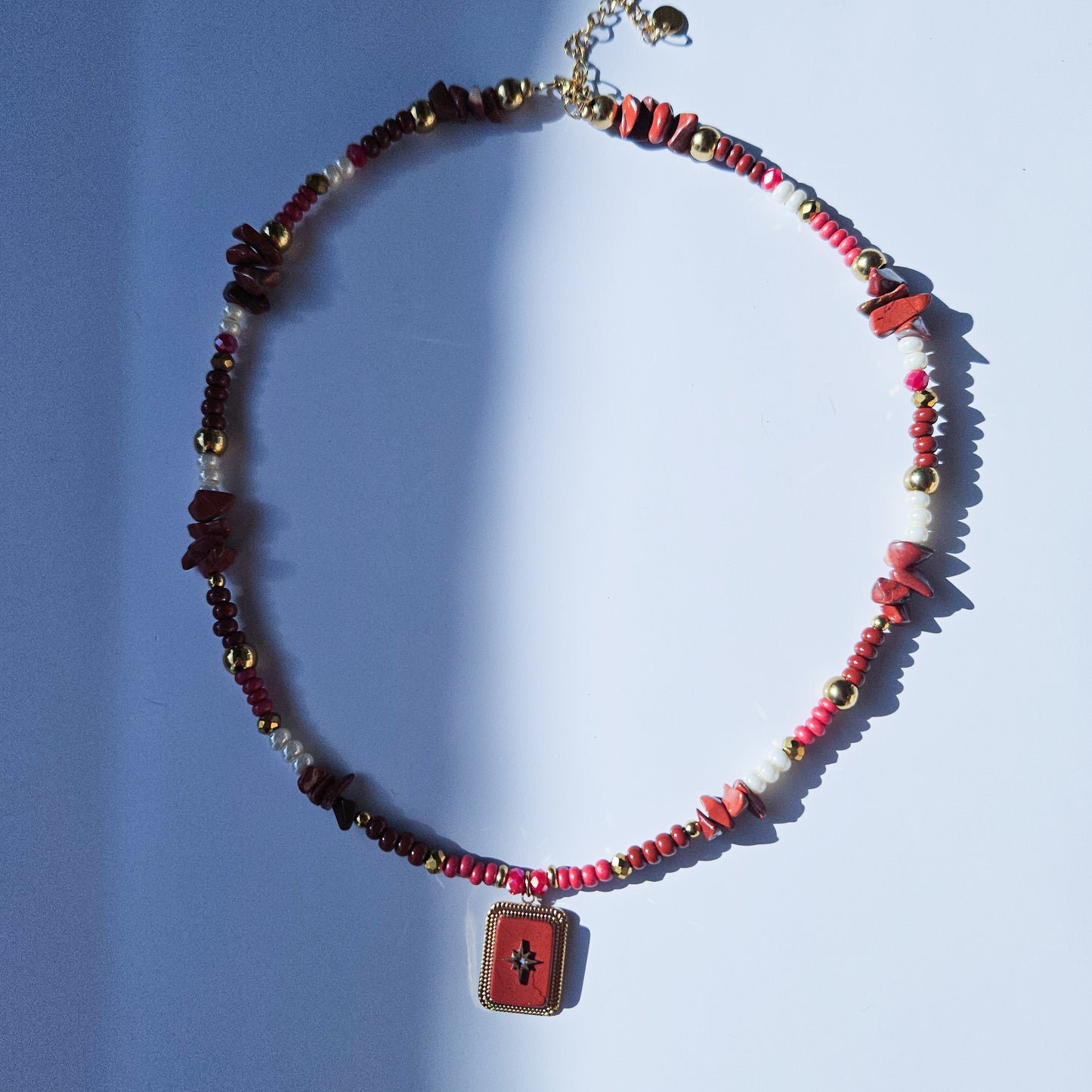 Collier Sylara en Jaspe rouge - Stabilité, ancrage et confiance