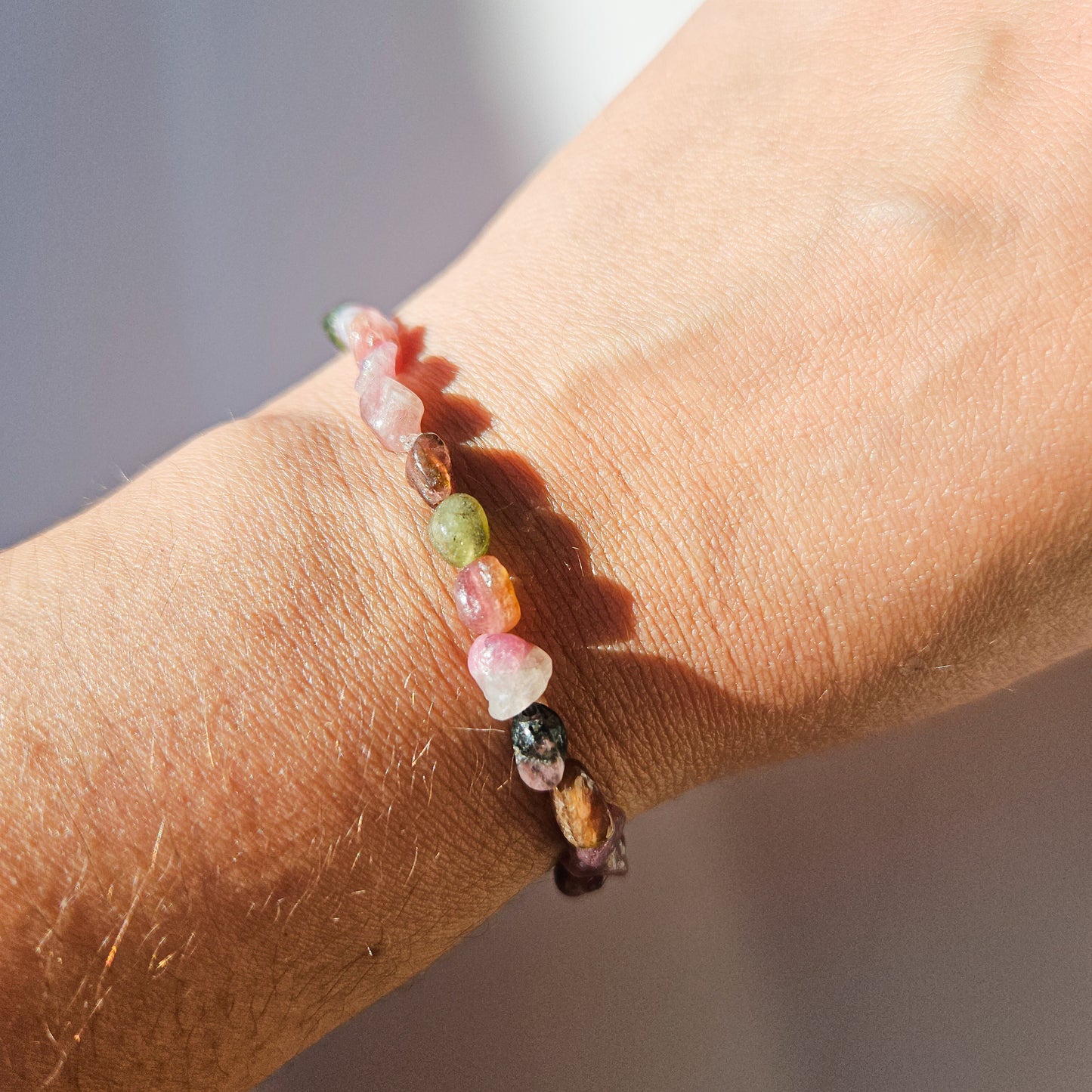 Bracelet en pierre de Tourmaline multicolore  – Équilibre et protection