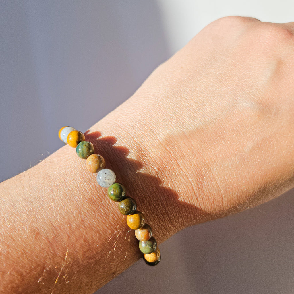 Bracelet en pierre de Jaspe Océan – Calme et ancrage