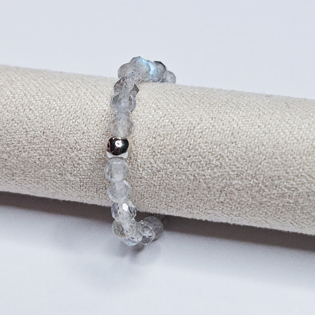 Bague pierre minérale Néora Labradorite argent