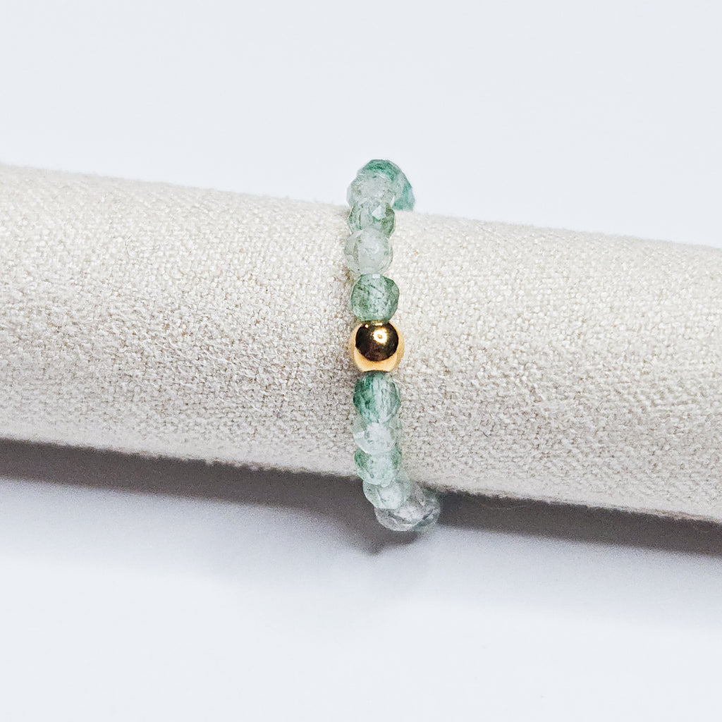 Bague pierre minérale Néora Aventurine or