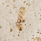 Bague Garance cristal dorée