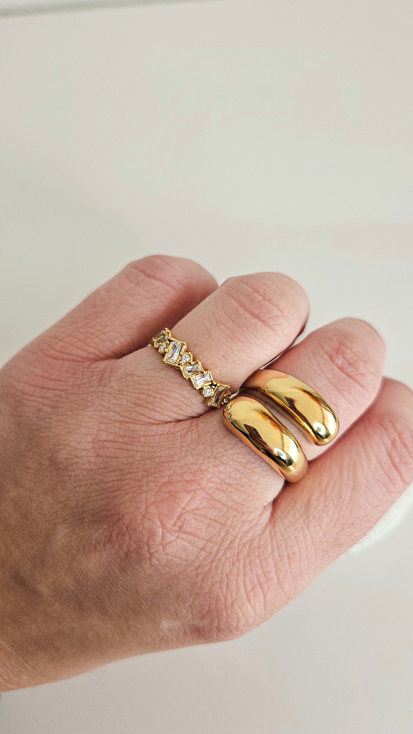 Bague Garance cristal dorée