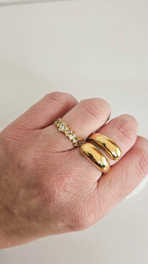 Bague Garance cristal dorée