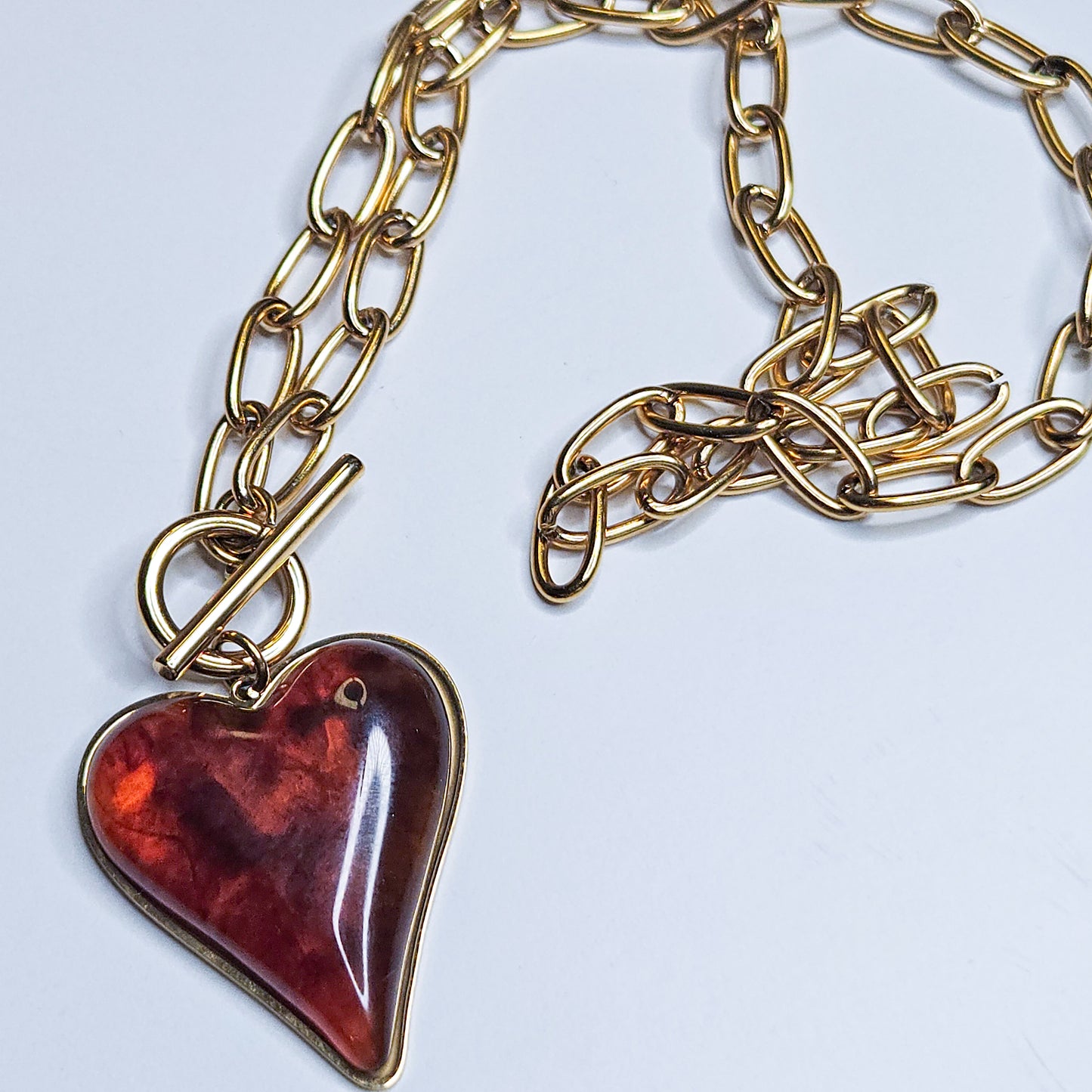 Collier coeur marron chaud Lovéa